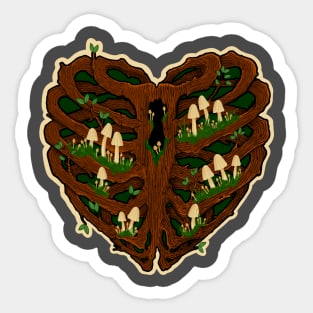 Tree Heart Shaped Ribcage Sticker